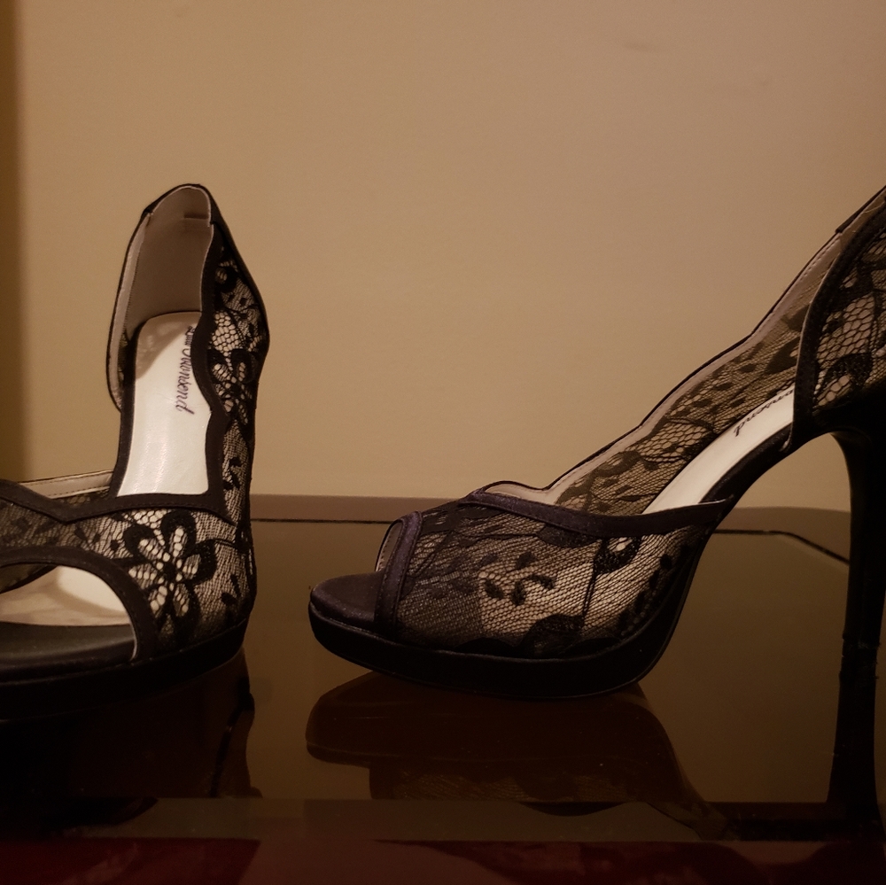 Black Lace Heels